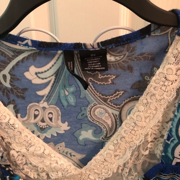 New Directions plus size blue tank top 2X - Picture 2 of 3